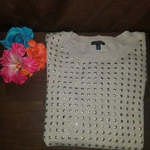 Express Gray and Gold Studded Top